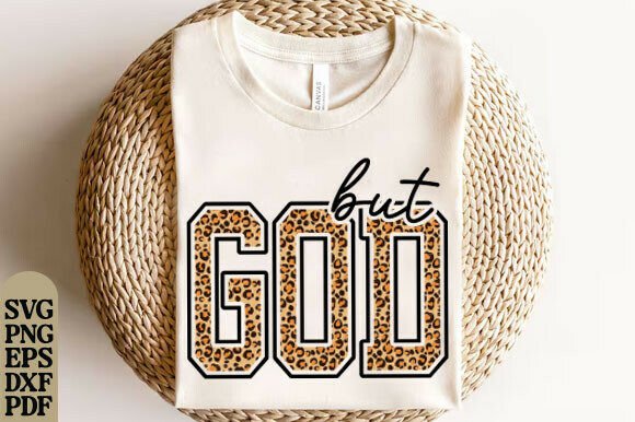But God PNG: Leopard Print Christian Graphics for T-Shirt Designs