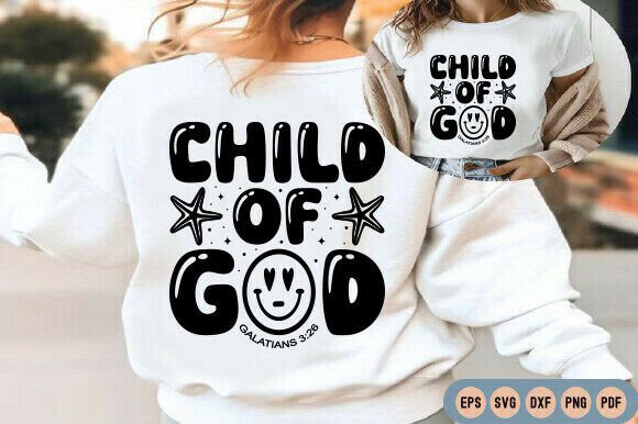 Child of God Kids Tshirt SVG: Christian Graphics for T-Shirt Designs