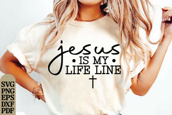 Christian Heartbeat SVG, Jesus SVG: Graphics for Faith-Based T-Shirt Designs