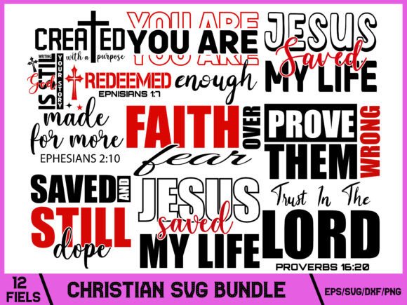 Christian SVG Quotes Bundle: Graphics & T-Shirt Designs