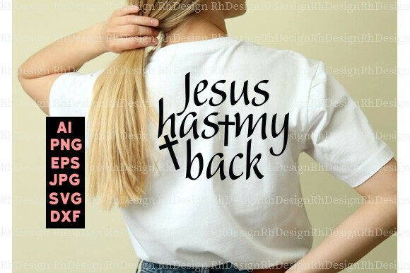 Jesus Has My Back PNG, Christian Woman