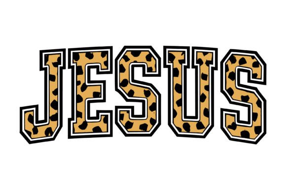 Jesus Leopard Print Typography Design: Graphics for T-Shirt Designs