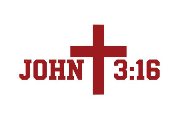 John 316 Christian Cross Typography: Graphics for T-Shirt Designs