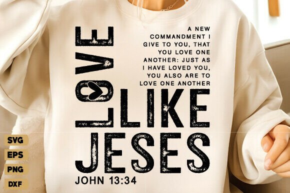 Love Like Jesus PNG, Heart Valentine PNG