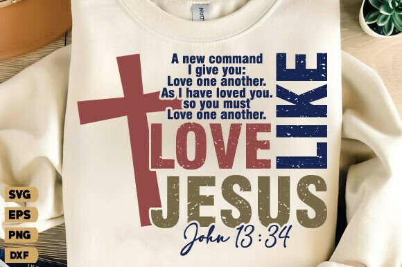 Retro Love Like Jesus SVG & PNG Graphics for T-Shirt Designs